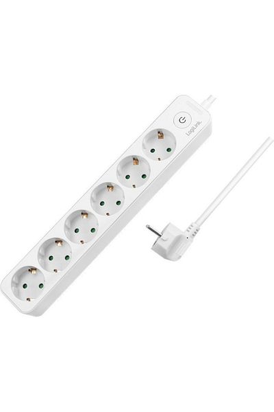 LogiLink Prelungitor de prize, LogiLink, 6 prize, 1,5 m, alb
