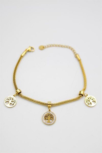 MBB ETİCARET Tree of Life Charm Bracelet - Gold