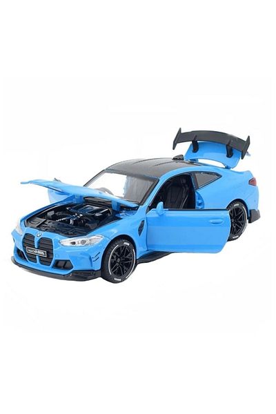 OEM Mașină de jucărie metalică BMW M4 Coupe, albastră, 16 cm