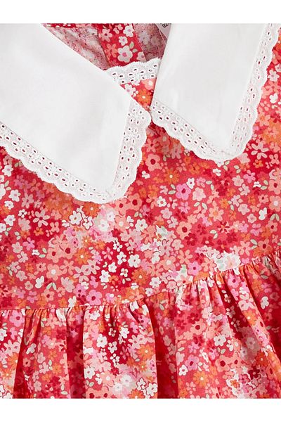LC Waikiki LCW Kids Red Baby Guler Floral Rochie pentru fete
