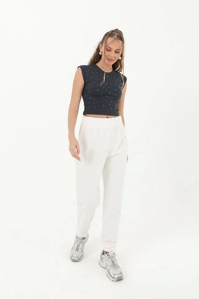 nedo7 Women's Rib Detailed Sweatpants - 30189Pnt