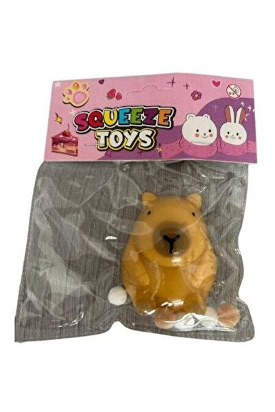 Squizz Toys Jucarie Capybara Squishy, maro, antistres, cu revenire rapida la ...