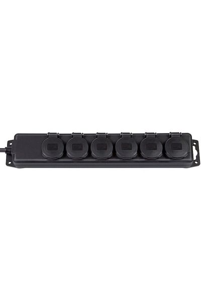 Brennenstuhl Prelungitor 6 prize, IP44, 2m, Negru