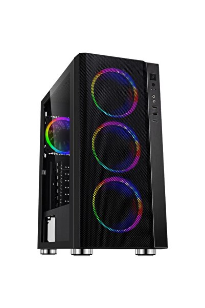 Spacer RAINBOW case, Mid-Tower, without power supply, ATX, Black