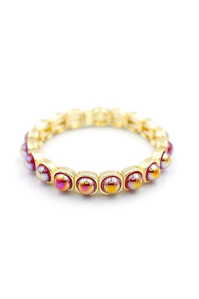 MBB ETİCARET Elastic stone bracelet - fuchsia