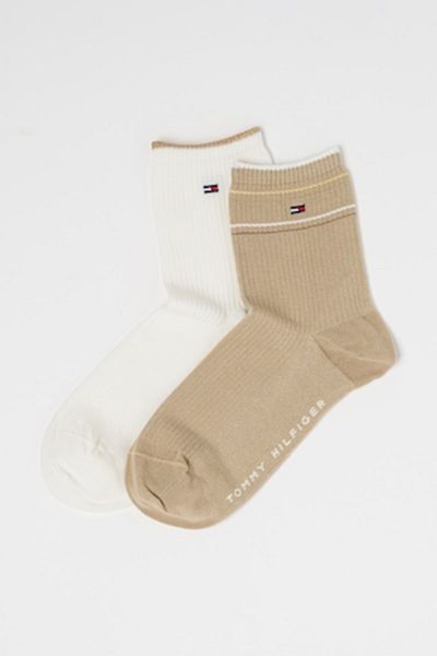 Tommy Hilfiger , Set de sosete lungi - 2 perechi, Alb, Maro taupe deschis, 39-42