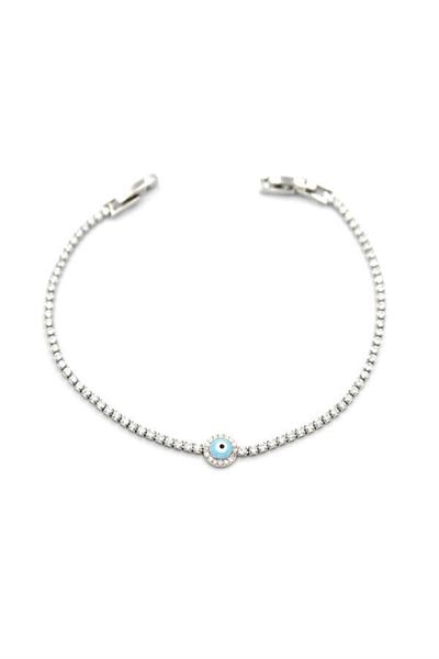 MBB ETİCARET Enamel eye stone bracelet - silver