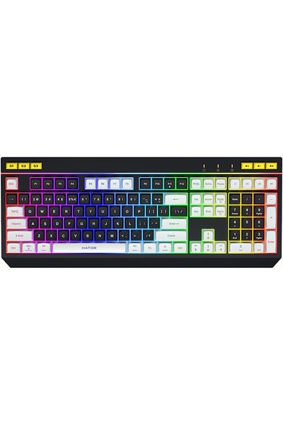 HATOR Tastatură mecanică de gaming Icefall - USB, iluminare RGB, comutator cu membrană, cheie ABS gravată cu laser