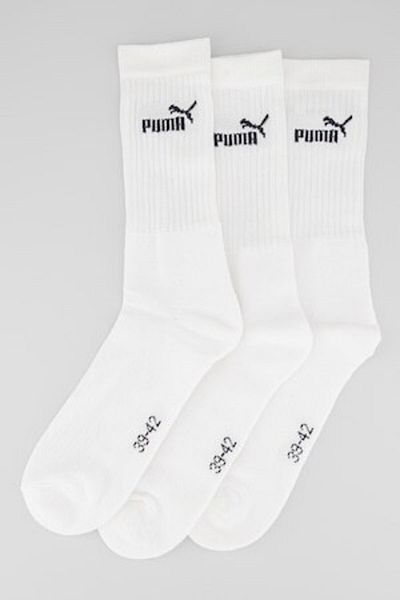 Puma , Set de șosete lungi unisex cu logo - 3 perechi, Alb optic, 39-42