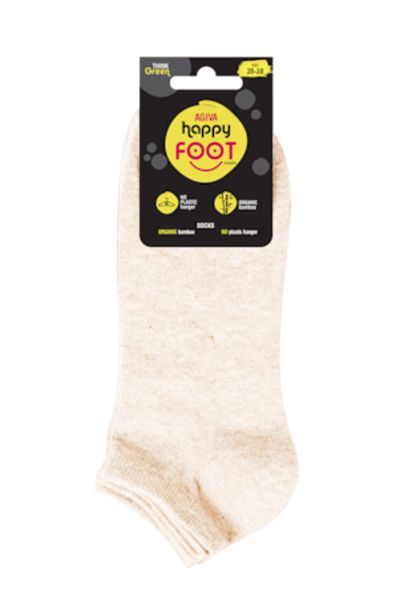Agiva Șosete de damă Happy Foottopia Bamboo, bej, 35-38 EU