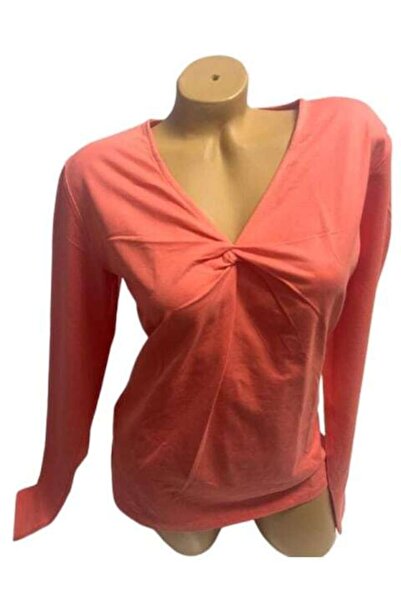 takko Ladies' Basic Long Sleeve Cotton Blouse, Red, Size L