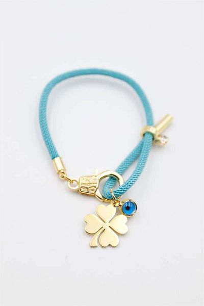 MBB ETİCARET String Clover Bracelet - Turquoise