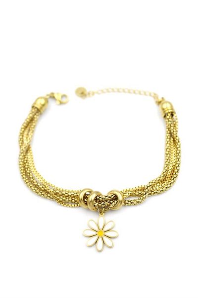MBB ETİCARET Multi-Chain Daisy Bracelet - Gold