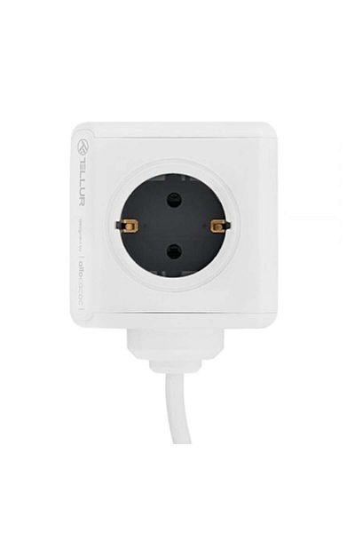 TELLUR PowerCube, 4 prize + 2 porturi USB, cablu 1,5 m, alb