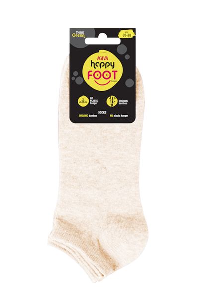 Agiva Șosete de damă Happy Foottopia Bamboo, bej, 35-38 EU