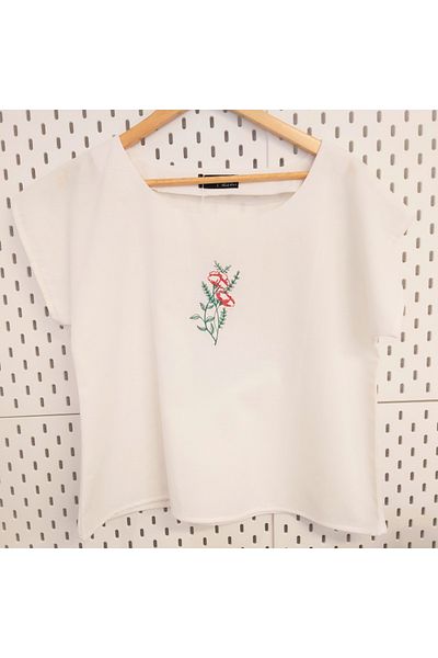 Tela Cotton Blouse with Floral Embroidery – Marci