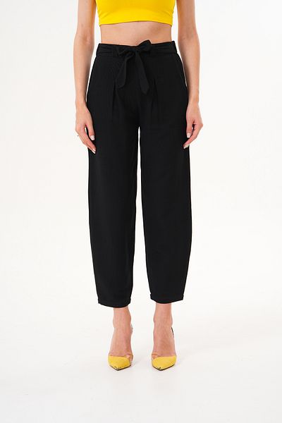 Shine Fine Women's Casual Pocket Belted High Waist Trousers – Comfortable and Stylish 100% Cotton