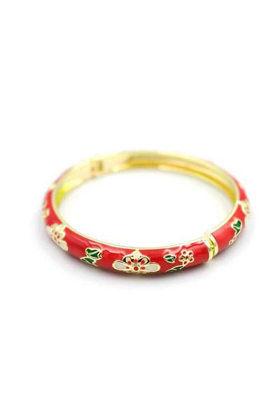 MBB ETİCARET Enamel Flower Bracelet - Red