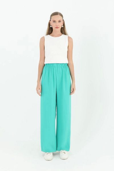 nedo7 Women's Wide Leg High Waist Trousers - 18103Pnt