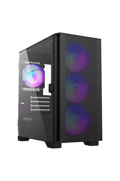MONTECH Carcasa AIR 100 ARGB, TG, Micro-ATX, Neagra