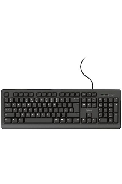 Trust Tastatură cu fir Primo, format SUA, USB, cablu 1,8 m, neagră
