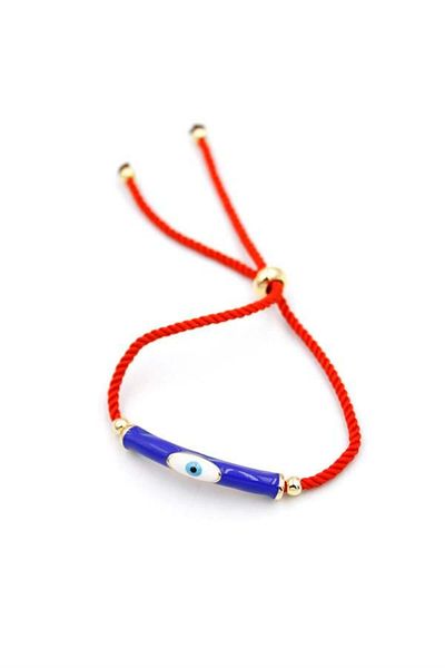MBB ETİCARET Drawstring Evil Eye Bracelet - Red