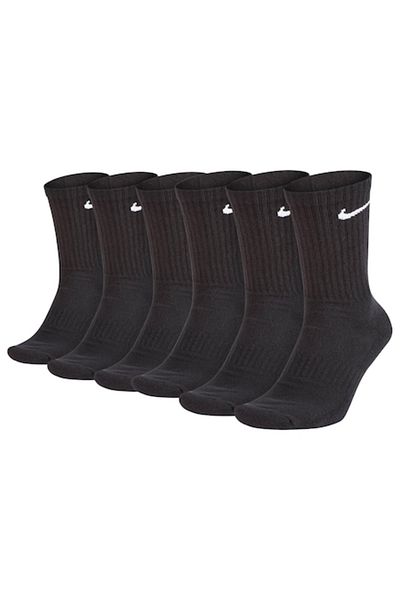 Nike , Set of long unisex socks with monogram pattern - 6 pairs, Black, 46-50