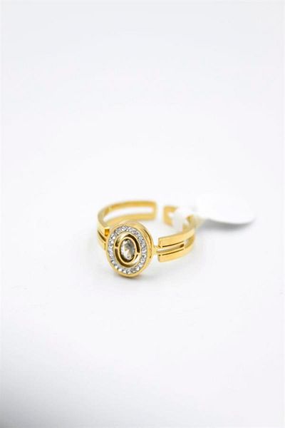 MBB ETİCARET 6-Piece Round Jewelled Ring - Gold