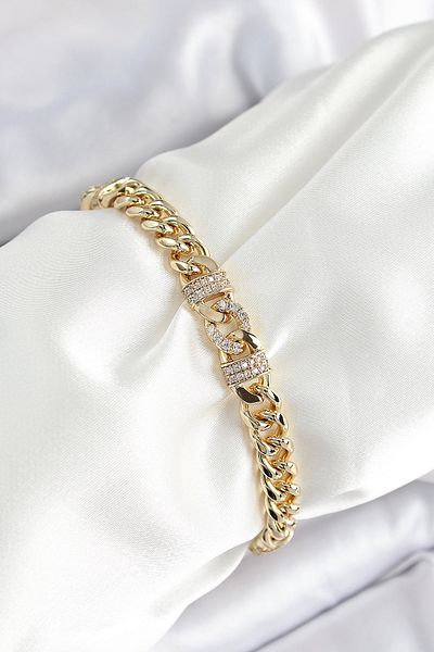 MBB ETİCARET Xuping Brass Classic Chain Model Gold Color Women's Bracelet - Tj-Bb7477