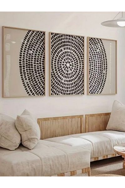 NT Handmade Εκτύπωση UV με φυσικό ξύλινο πλαίσιο Ζωγραφική τοίχου με 3 μοτίβα – Μοντέρνα και κομψή διακόσμηση τοίχου