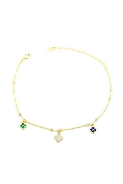 MBB ETİCARET Vc Clover Anklet - Gold