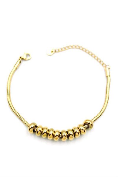 MBB ETİCARET Snake chain bracelet with rings - gold