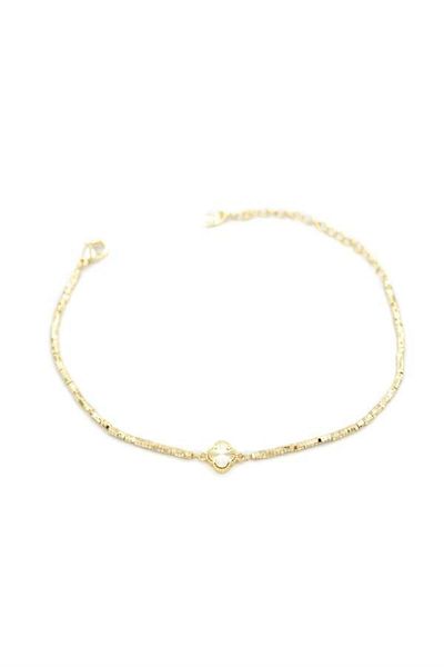 MBB ETİCARET Cube Bead Clover Bracelet - Gold