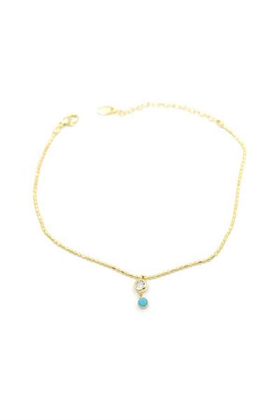 MBB ETİCARET Stoned Anklet - Gold
