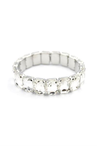 MBB ETİCARET Elastic stone bracelet - white