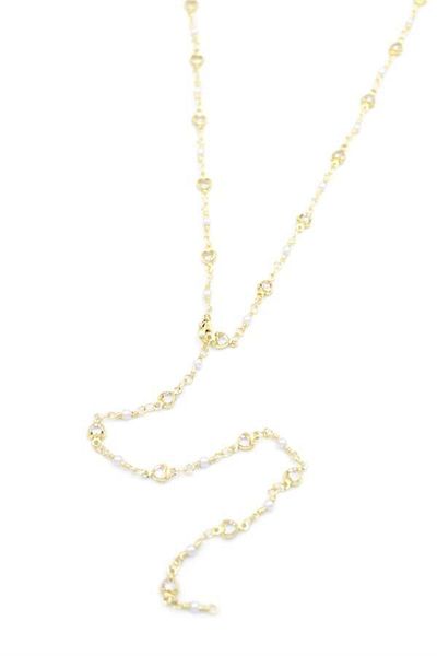 MBB ETİCARET Heart Pearl Y Necklace - Gold