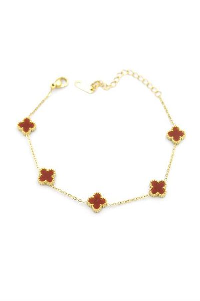 MBB ETİCARET Vc Clover Bracelet - Claret Red