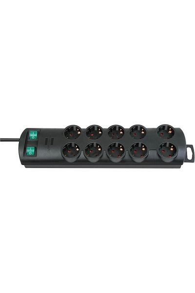Brennenstuhl Multipriza Primera-Line Technics 10 prize, Intrerupator, 2m, Negru