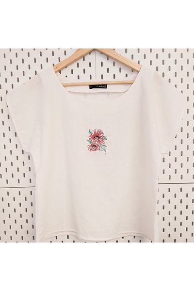 Tela Blouse from cotton with floral embroidery – Bella