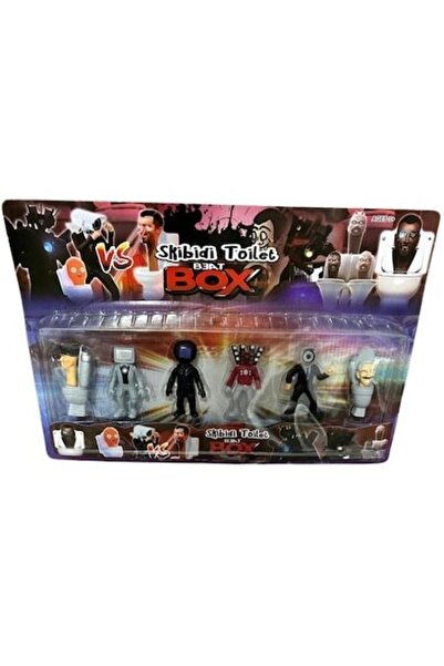 skibidi Set Toaletă, 6 Figurine, multicolor, 9cm