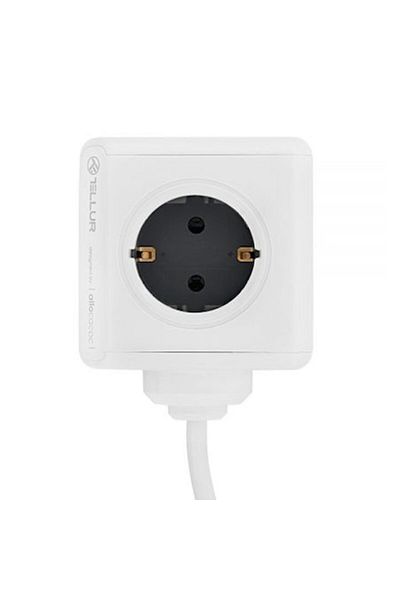 TELLUR PowerCube, 4 prize + 2 porturi USB, cablu 1,5 m, alb
