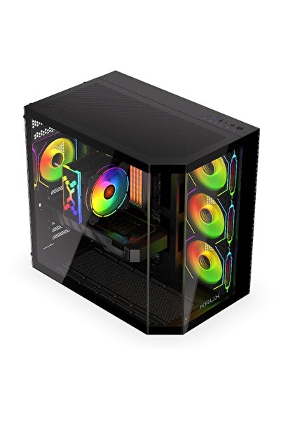 Krux Empero Middle Tower Case with 4 ARGB Fans, Black