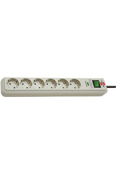Brennenstuhl Prelungitor cu 6 prize, 1,5 m, gri