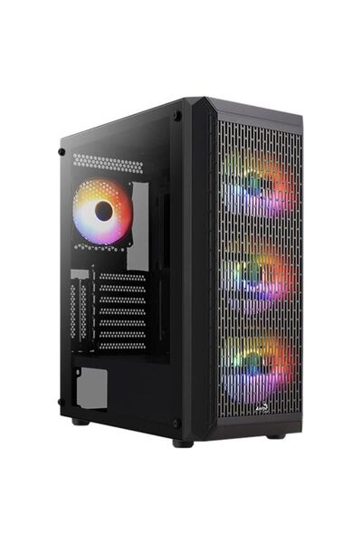 AEROCOOL Carcasă Beam V2 RGB, fără sursă de alimentare, ATX, neagră