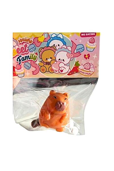 PINCH Family Jucărie pufoasă Capybara, antistres, maro, cauciuc