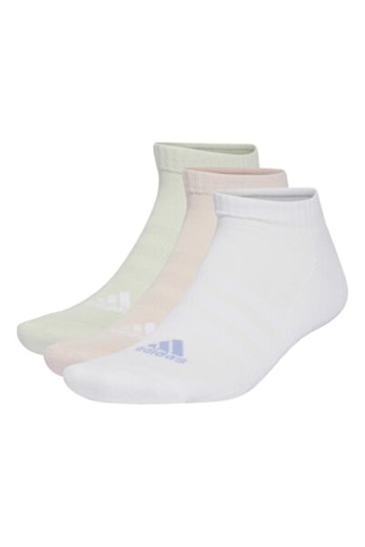 Adidas Sportswear Set of unisex ankle socks - 3 pairs, White, Pale Green, Light Pink, Size 37-39