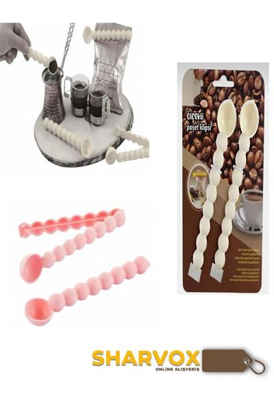 Sharvox 2-Piece Scale Bag Clip – Bag Storage Clip with Measuring Spoon – Practical Clip Kitchen Apparatus