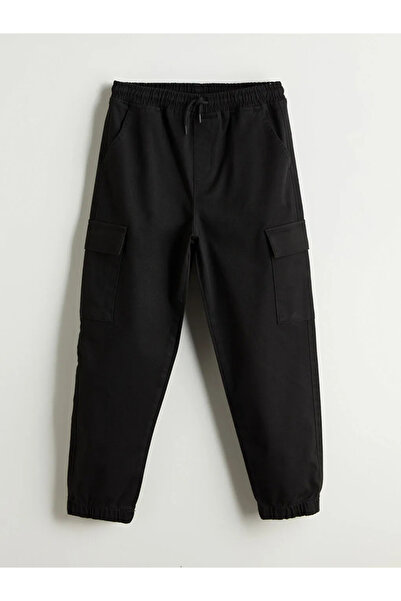LC Waikiki LCW Kids Siyah Beli Lastikli Erkek Çocuk Kargo Jogger Pantolon