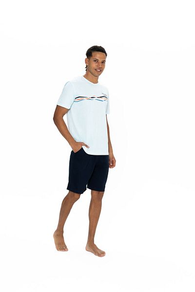 U.S. Polo Assn. U.S. Polo Assn. Men's Patterned Summer Pajama Set Blue - Blue - Ilc2.18Z88F0Pli-Mav