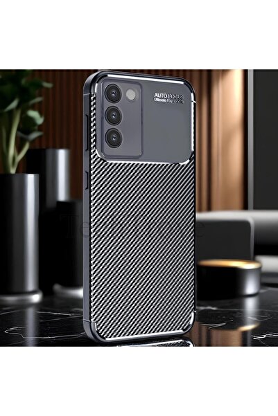 TechTrove Vivo V30 Lite Kılıf Kamera Korumalı Darbe Emici Karbon Fiber Desenl...